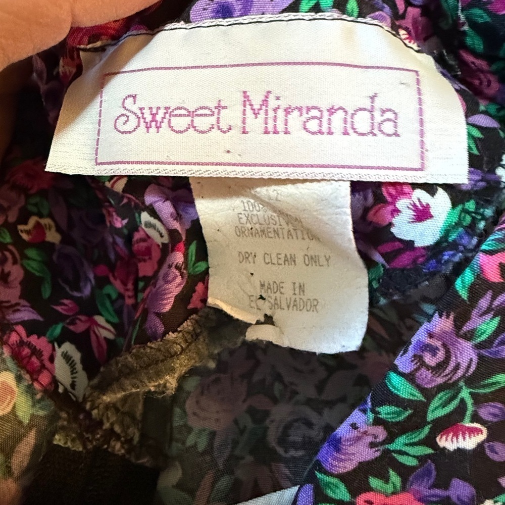 Sweet Miranda Vintage 80’s 90’s Floral Long Sleeve Dress Womens Sz 12 - Picture 14 of 16